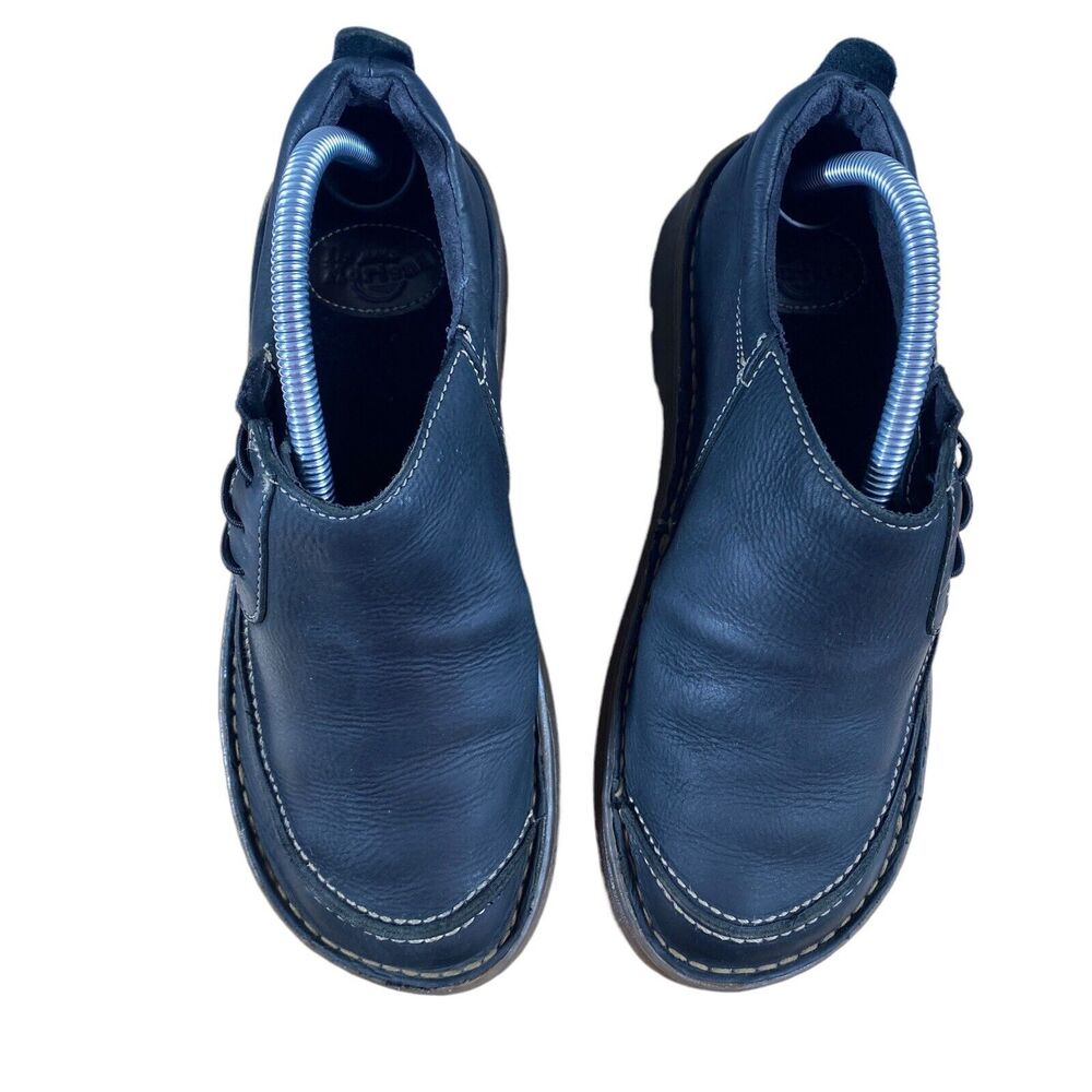 Dr Doc Martens Shoes Mens 8 2B18 Airwair Heels Slip On Moccasin Black Leather - Picture 3 of 12